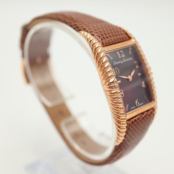 Tommy Bahama Womens Rose Gold Tone 25mm Brown MOP Watch Swiss w New Battery